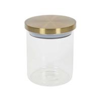 Voorraadpot - 600 ml - glas - draaideksel - goud - 9 x 12 cm - weckpot - thumbnail