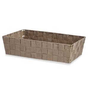 Kast/badkamer opbergmandjes - beige - 34 x 21 x 8,5 cm - opbergmanden