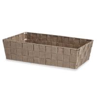 Kast/badkamer opbergmandjes - beige - 34 x 21 x 8,5 cm - opbergmanden