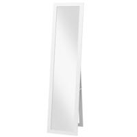 HOMCOM Spiegel - Staande spiegel voor de hele lengte - Wandspiegel, 37 cm x 40 cm x 155 cm, inclusief bevestigingshaak, Zilver + Wit