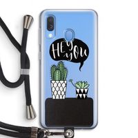 Hey you cactus: Samsung Galaxy A40 Transparant Hoesje met koord