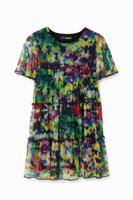 Arty jurk met ruches - GREEN - 11/12
