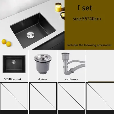 RVS Keukenwastafel met Kraan - Onderbouw | Enkele Kom | Rechthoekig | 2 Gaten | Geborstelde Afwerking