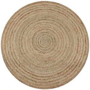 VidaXL Tapijt rond 90 cm gevlochten jute