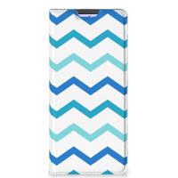 Xiaomi Redmi Note 10 Pro Hoesje met Magneet Zigzag Blauw - thumbnail