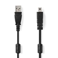 Nedis CCGL60810BK20 Usb-kabel Usb 2.0 Usb-a Male Us-e6 8-pins Male 480 Mbps Vernikkeld 2.00 M Rond Pvc Zwart Label