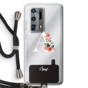 Pink Bouquet: Huawei P40 Pro Plus Transparant Hoesje met koord