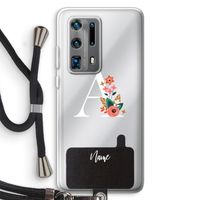 Pink Bouquet: Huawei P40 Pro Plus Transparant Hoesje met koord