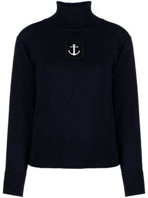 Jil Sander pull à col montant - Bleu