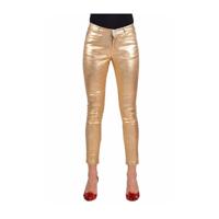 Stretchbroek goud metallic