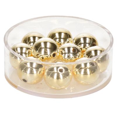 10x stuks metallic sieraden maken kralen in het goud van 10 mm