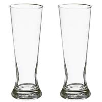 Bierglazen - 8x stuks - transparant - 370 ml - 21 cm - glazen voor bier