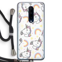 Rainbow Unicorn: OnePlus 7 Pro Transparant Hoesje met koord