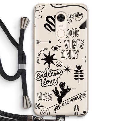 Good vibes: Xiaomi Redmi 5 Transparant Hoesje met koord