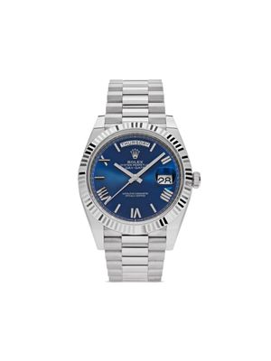 Rolex montre Day-Date 40 mm pre-owned (2022) - Bleu