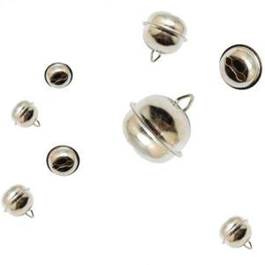 56x Metalen belletjes zilver 14 mm hobby/knutsel benodigdheden