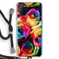Neon bloemen: Oppo A92 Transparant Hoesje met koord