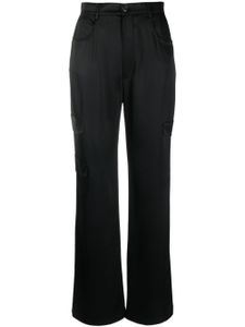 Nanushka pantalon en satin Cais à poches cargo - Noir