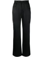 Nanushka pantalon en satin Cais à poches cargo - Noir