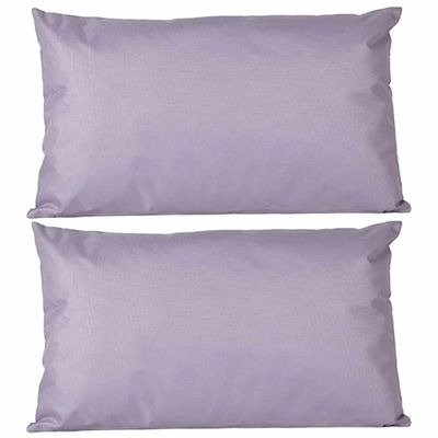 Buitenkussens - 2x - lila paars - 30 x 50 cm - binnen/buiten