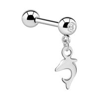 Jeweled Barbell with Charm Chirurgisch staal 316L / Belegde messing Barbells