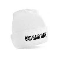 Bad hair day muts  unisex one size - Wit One size  -