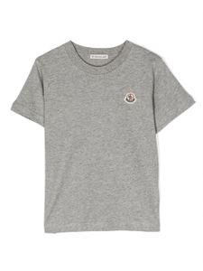 Moncler Enfant t-shirt à patch logo - Gris