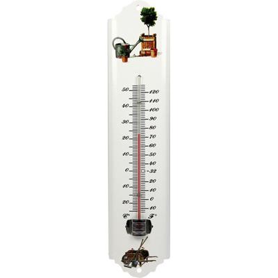Talen Tools Thermometer - buiten - metaal -30 cm - wit - buitenthermometers