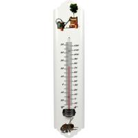 Talen Tools Thermometer - buiten - metaal -30 cm - wit - buitenthermometers
