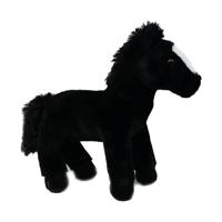 Knuffeldier Paard Winston - zachte pluche stof - premium kwaliteit knuffels - zwart - 30 cm