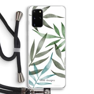 Tropical watercolor leaves: Samsung Galaxy S20 Plus Transparant Hoesje met koord