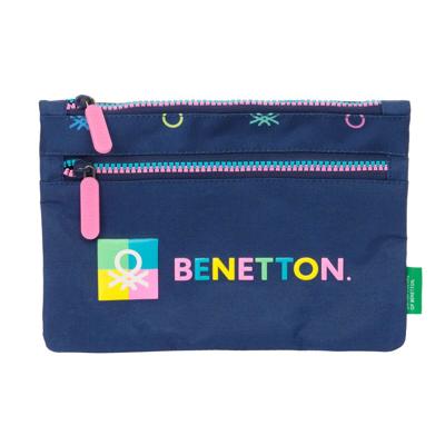 Schoolpennenzak Benetton Cool Marineblauw 23 x 16 x 3 cm