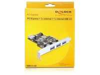 Delock 89301 PCI Express x1-kaart naar 3 x extern + 1 x intern USB 5 Gbps Type-A female - thumbnail