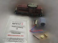 micromotor NF012C ombouwset voor Fleischmann V60, BR 346, BR 105, BR 106, BR 260, BR 360, u.a.