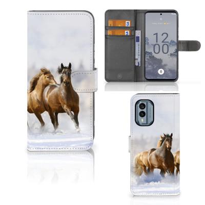 Nokia X30 | Telefoonhoesje | Met pasjeshouder | Paarden
