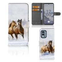 Nokia X30 | Telefoonhoesje | Met pasjeshouder | Paarden