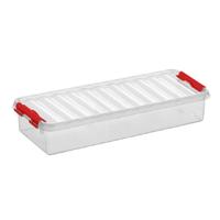 Sunware Q-Line opberg box/opbergdoos - 2.5 liter - 38 x 14 x 6 cm - kunststof - transparant - thumbnail