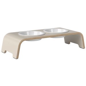 dogBar® Honden voerbar Wooden, kasjmiergrijs, Maat: S-Large