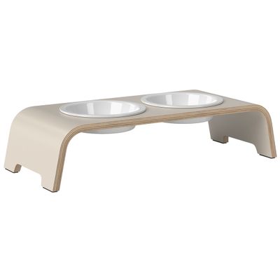 dogBar® Honden voerbar Wooden, kasjmiergrijs, Maat: S-Large