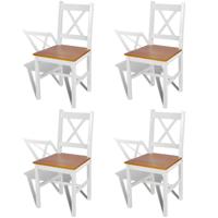 Eetkamerstoelen 4 st grenenhout wit