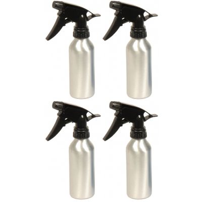 4x stuks waterverstuiver metallic zilver 200 ml