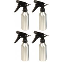 4x stuks waterverstuiver metallic zilver 200 ml