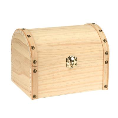 Hobby/knutsel Houten opbergkistje - met ronde deksel - 20 x 15 x 15 cm