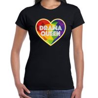 Gay Pride t-shirt met tekst - dames - zwart - drama queen - LHBTI