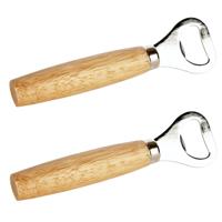 Cosy & Trendy Flessenopener - 2x - hout/metaal - 14 cm - keuken gerei