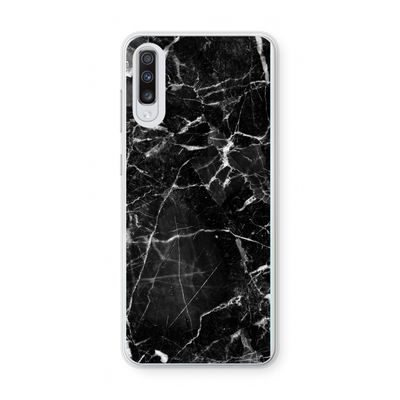 Zwart Marmer 2: Samsung Galaxy A70 Transparant Hoesje
