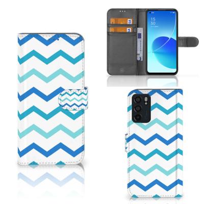 OPPO Reno6 5G | Telefoon Hoesje | Zigzag Blauw