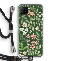 Botanical green sweet flower heaven: Huawei P40 Lite Transparant Hoesje met koord