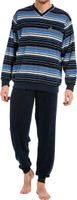 Robson Badstof heren pyjama met boorden blauw