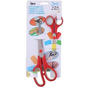 Scharen set RVS rood 21,5 en 14 cm